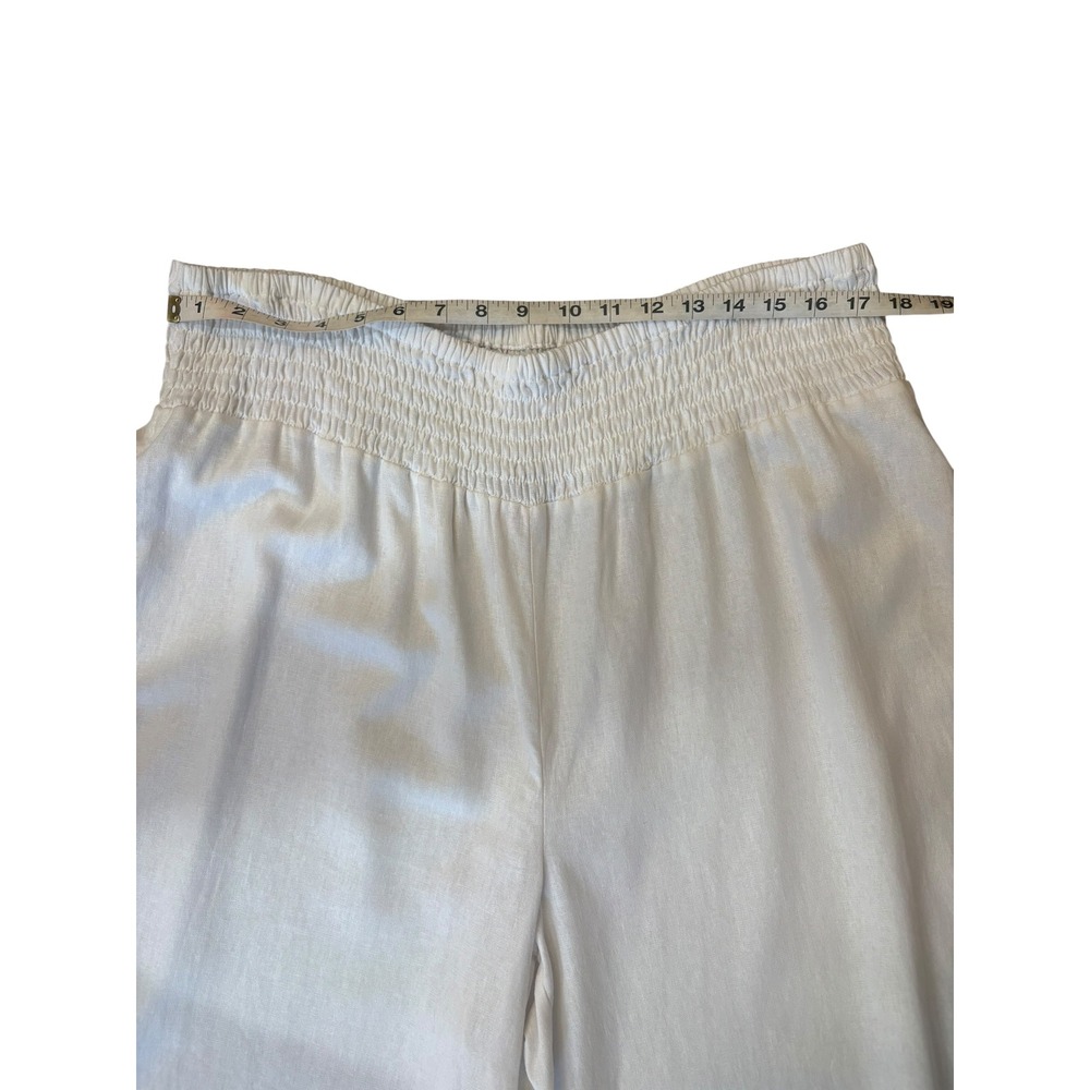 Vince Camuto Linen Blend Smock Waist Palazzo Wide Leg Pants XL Resort Beach - Picture 8 of 12